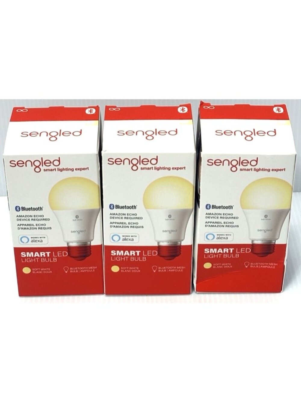 3-Pack Sengled Smart LED Light Bulb Bluetooth Mesh A19 800Lm Soft White NIB NEW